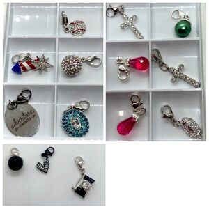 3 For $25 Origami Owl Silver Tone Enamel & Swarovski Clip Charms 2/ $20 | 3/ $25